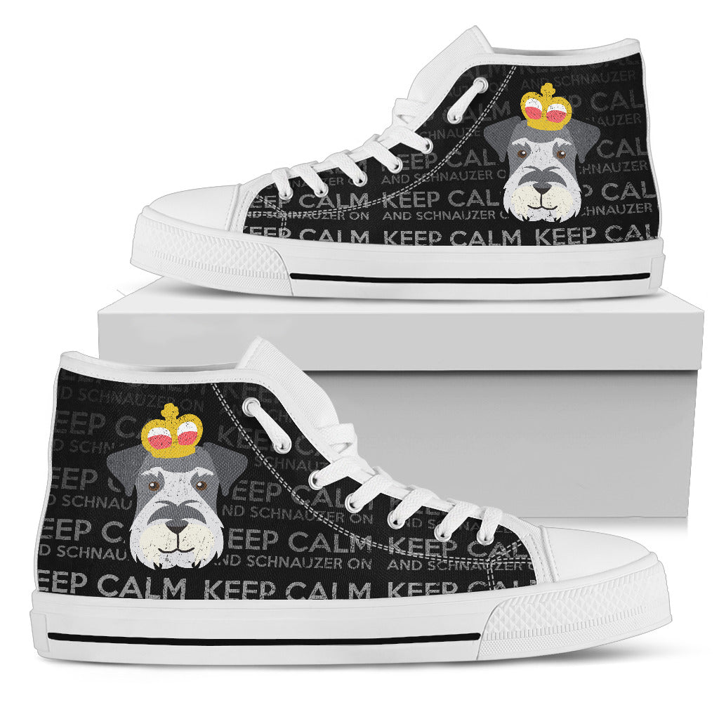 Keep Calm And Schnauzer On High Top Shoes