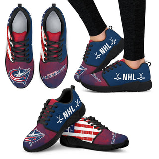 Awesome Fashion Columbus Blue Jackets Shoes Athletic Sneakers