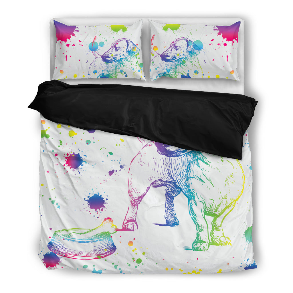 Dachshund Watercolor White Background Bedding Sets