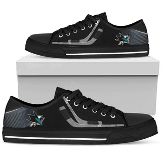Artistic Scratch Of San Jose Sharks Low Top Shoes