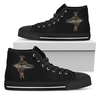 Doberman Dream Reflect Water High Top Shoes