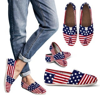 Vintage Star America Flag Los Angeles Angels Women Casual Shoes