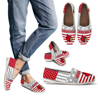 Proud of American Flag Louisville Cardinals Casual Shoes