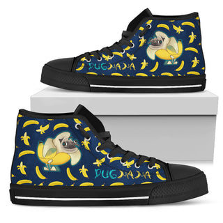 Funny Pug High Top Shoes Pugnana