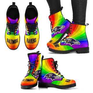 Awesome Rainbow Baltimore Ravens Boots