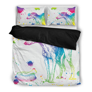 Greyhound Watercolor White Background Bedding Sets