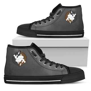 Yin Yang Style Siberian Husky High Top Shoes