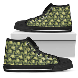 Camouflage Solider Military Pitbull Dog High Top Shoes