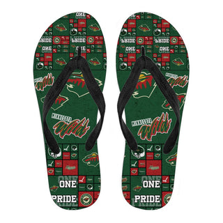 Color of Pride Flag Minnesota Wild Flip Flops