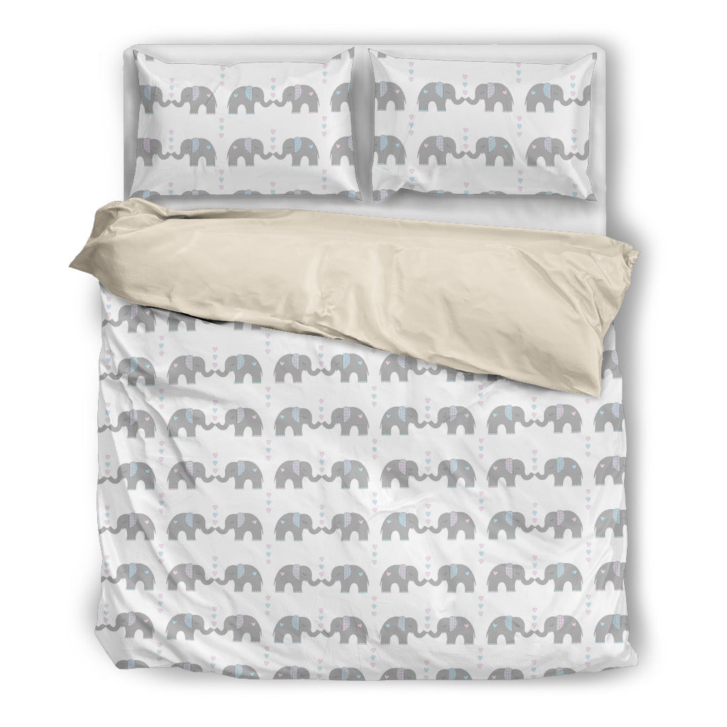 Elephant Blue White Beautiful Charming Attractive Cute Bedding Sets Ver 2