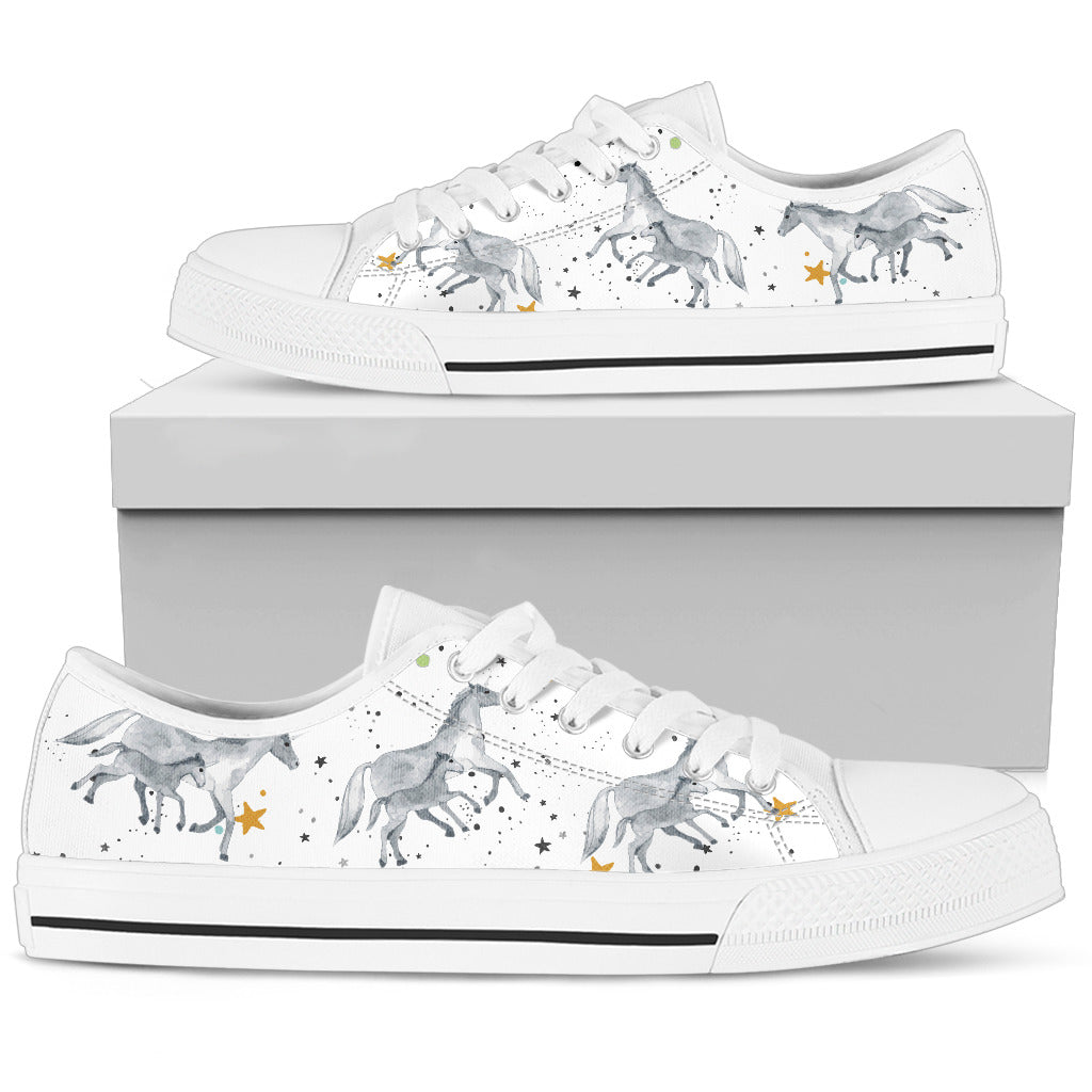 Unicorn Family Pastel And Grey Bunnies Bubbles Cute Low Top Shoes