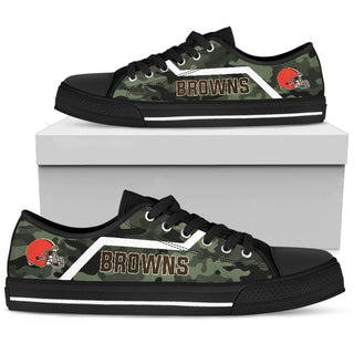 Camo Cleveland Browns Logo Low Top Shoes