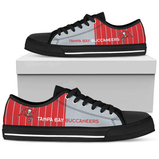 Simple Design Vertical Stripes Tampa Bay Buccaneers Low Top Shoes