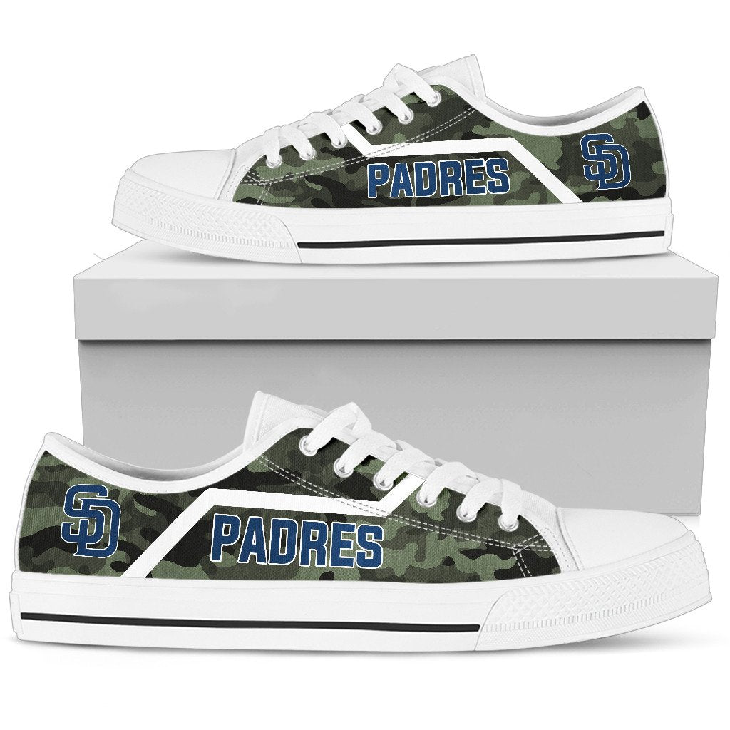 Camo San Diego Padres Logo Low Top Shoes