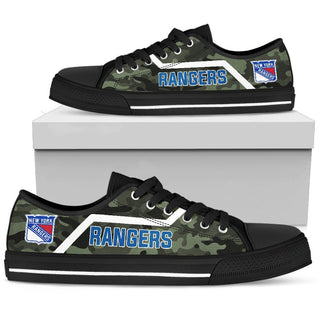Camo New York Rangers Logo Low Top Shoes