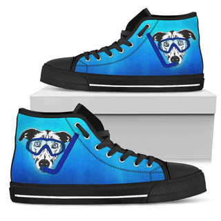 Funny Dog Greyhound High Top Shoes Underwater