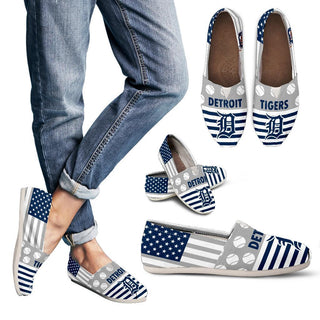 Proud of American Flag Detroit Tigers Casual Shoes