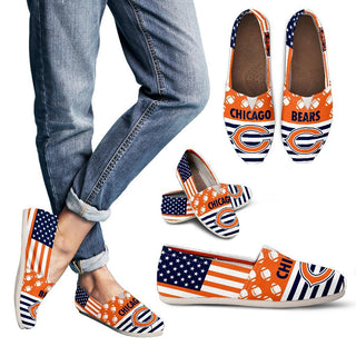 Proud of American Flag Chicago Bears Casual Shoes