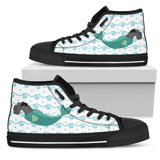 Schnauzer Mermaid Unicorn Cute High Top Shoes Beach Swim