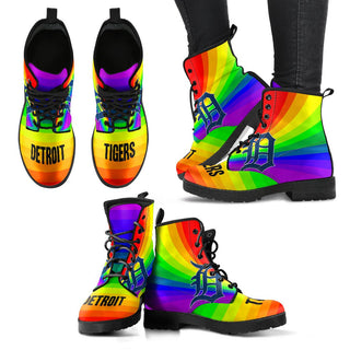 Awesome Rainbow Detroit Tigers Boots