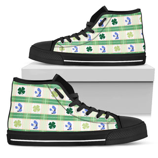 Shamrock With Poodle High Top Shoes