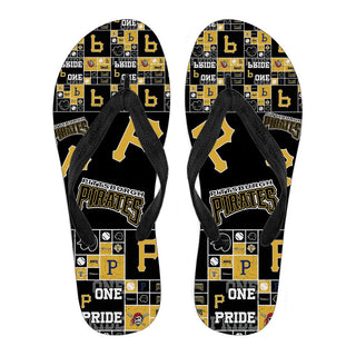 Color of Pride Flag Pittsburgh Pirates Flip Flops