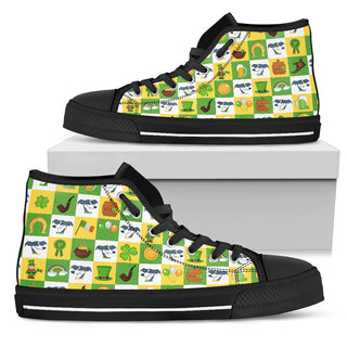 Greyhound And Saint Patrick's Day Elements High Top Shoes