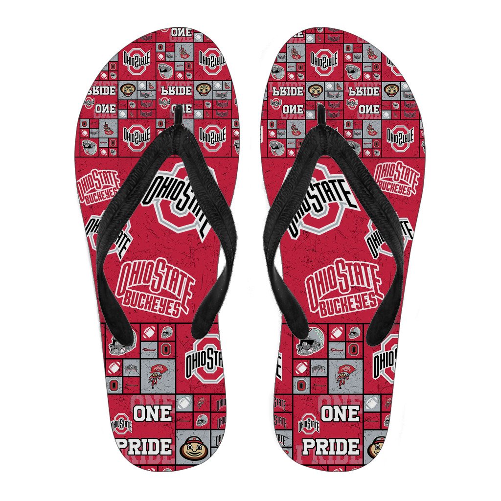 Color of Pride Flag Ohio State Buckeyes Flip Flops