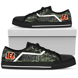 Camo Cincinnati Bengals Logo Low Top Shoes