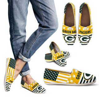 Proud of American Flag Green Bay Packers Casual Shoes