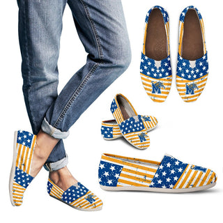 Vintage Star America Flag Memphis Tigers Women Casual Shoes