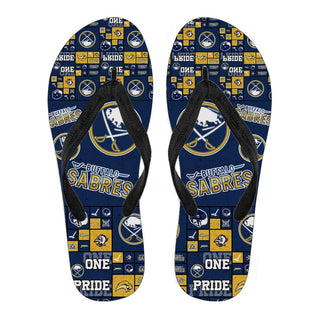 Color of Pride Flag Buffalo Sabres Flip Flops