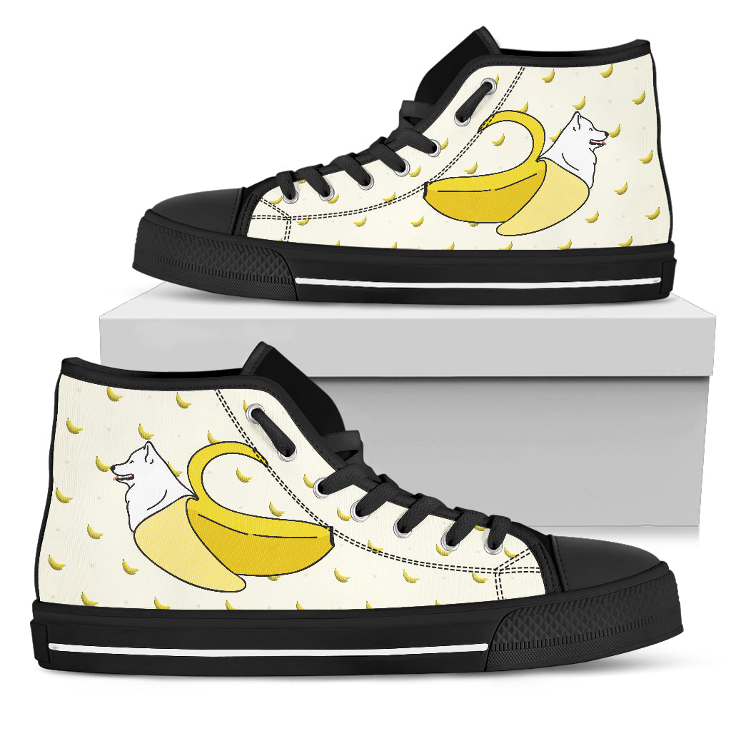 Samoyed Inside Banana Funny Gift High Top Shoes