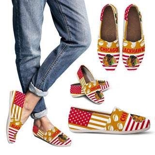 Proud of American Flag Chicago Blackhawks Casual Shoes