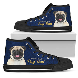 Funny Pug High Top Shoes World's Best Pug Dad