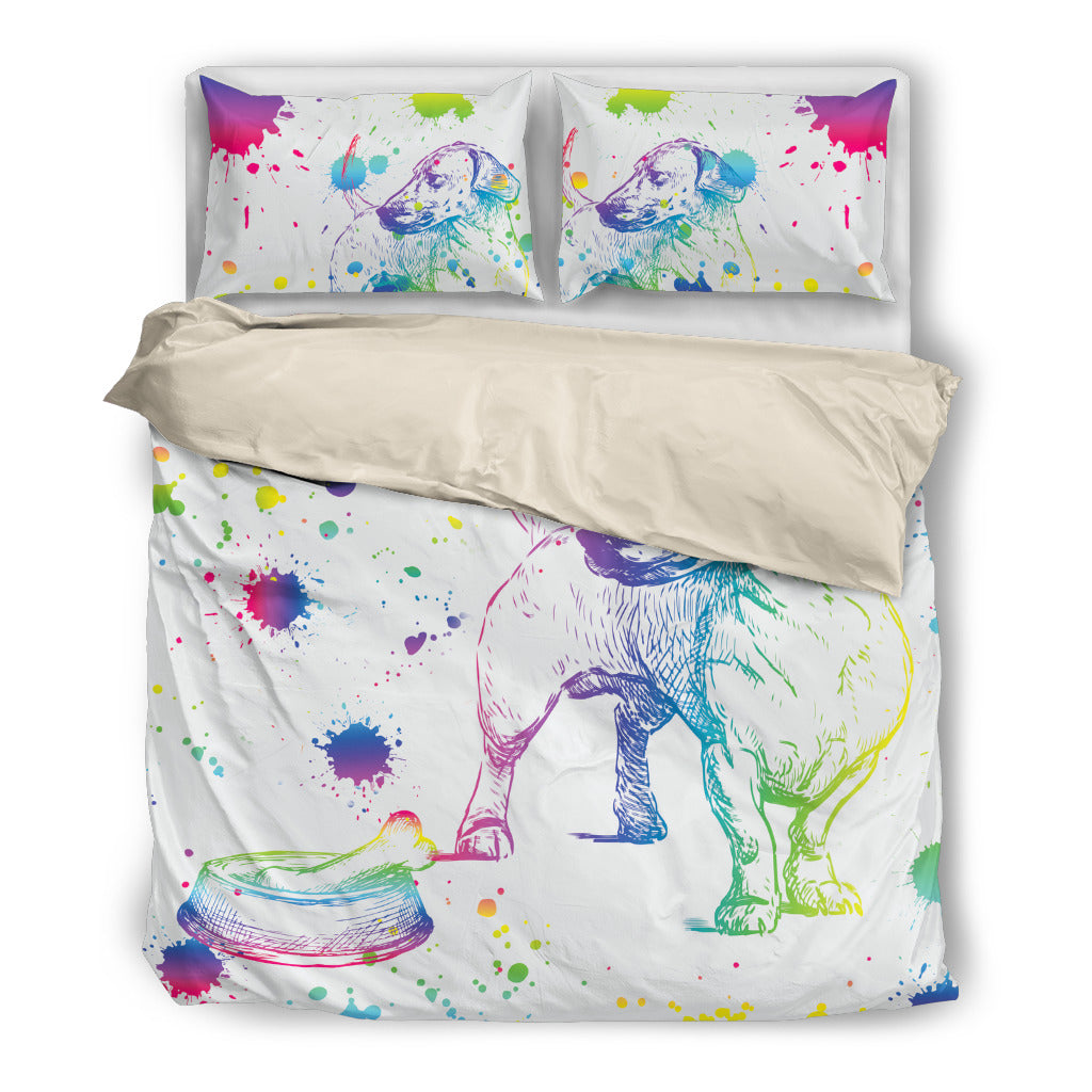 Dachshund Watercolor White Background Bedding Sets