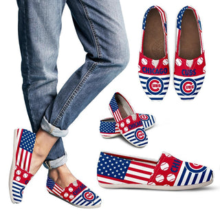 Proud of American Flag Chicago Cubs Casual Shoes