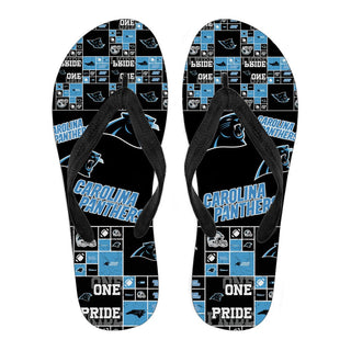 Color of Pride Flag Carolina Panthers Flip Flops