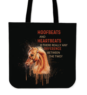 Horse - Hoofbeats And Heartbeats Tote Bags