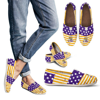 Vintage Star America Flag LSU Tigers Women Casual Shoes