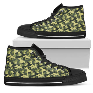 Camouflage Solider Military Boxer Dog High Top Shoes