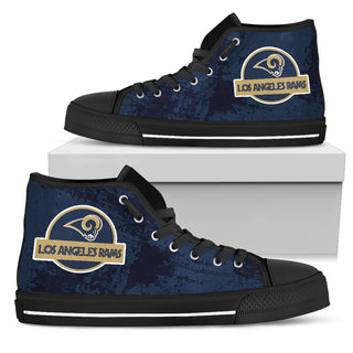 Cute Jurassic Park Los Angeles Rams High Top Shoes