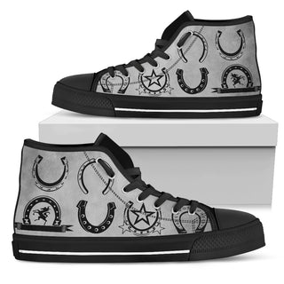 Black Horseshoe Awesome High Top Shoes