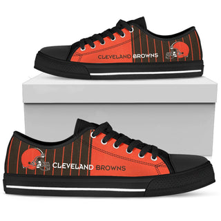 Simple Design Vertical Stripes Cleveland Browns Low Top Shoes