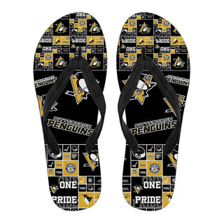 Color of Pride Flag Pittsburgh Penguins Flip Flops