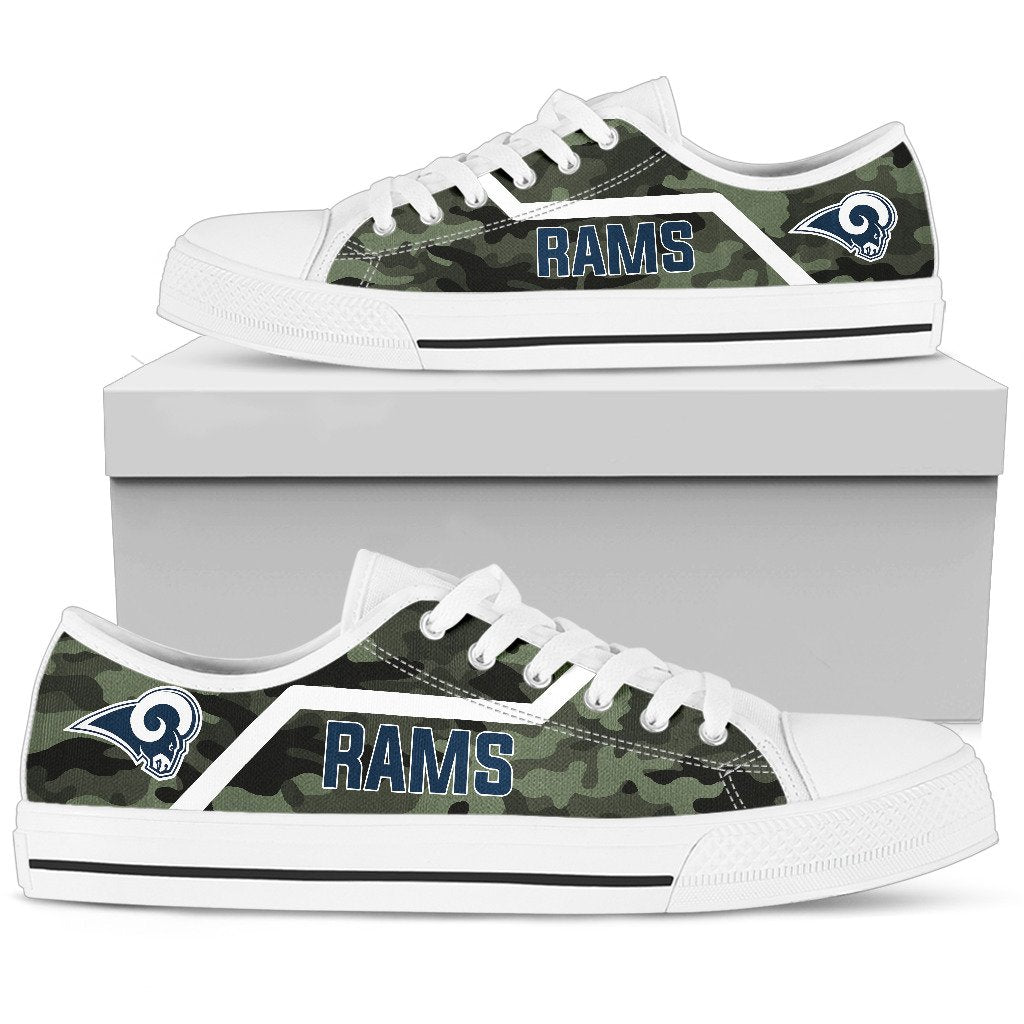 Camo Los Angeles Rams Logo Low Top Shoes