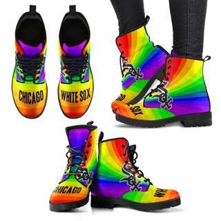 Awesome Rainbow Chicago White Sox Boots