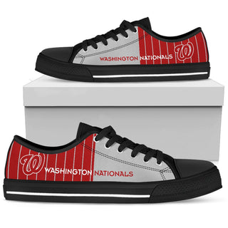 Simple Design Vertical Stripes Washington Nationals Low Top Shoes