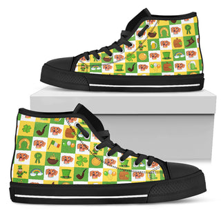Dachshund And Saint Patrick's Day Elements High Top Shoes