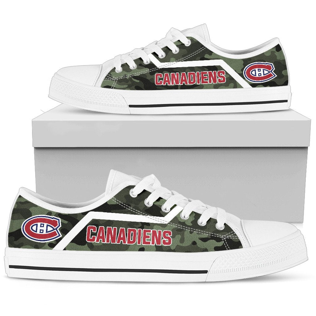 Camo Montreal Canadiens Logo Low Top Shoes
